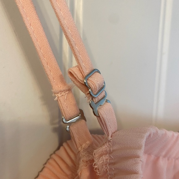 Women's Removable Strap Flowy Jumpsuit Tube Top Wide Leg Pants Romper with Belt - Picture 5 of 9